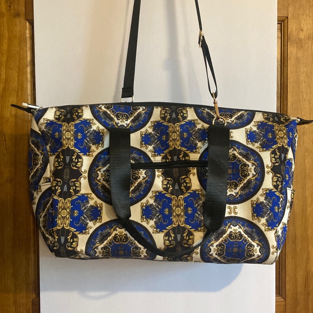 Alice + Olivia Royal Blue and Gold Tote